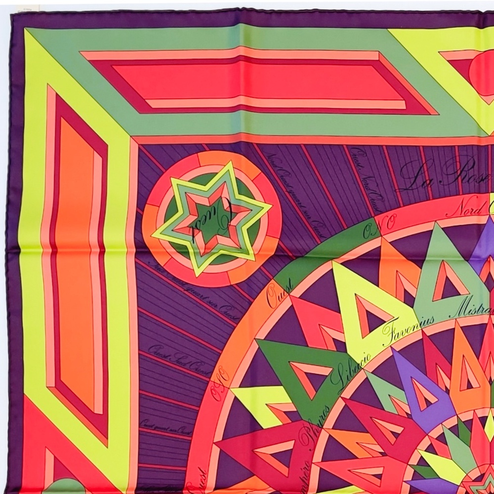 NWT Hermès scarf Carre 90 “La Rose des Vents” in Multi Color - Picture 7 of 10